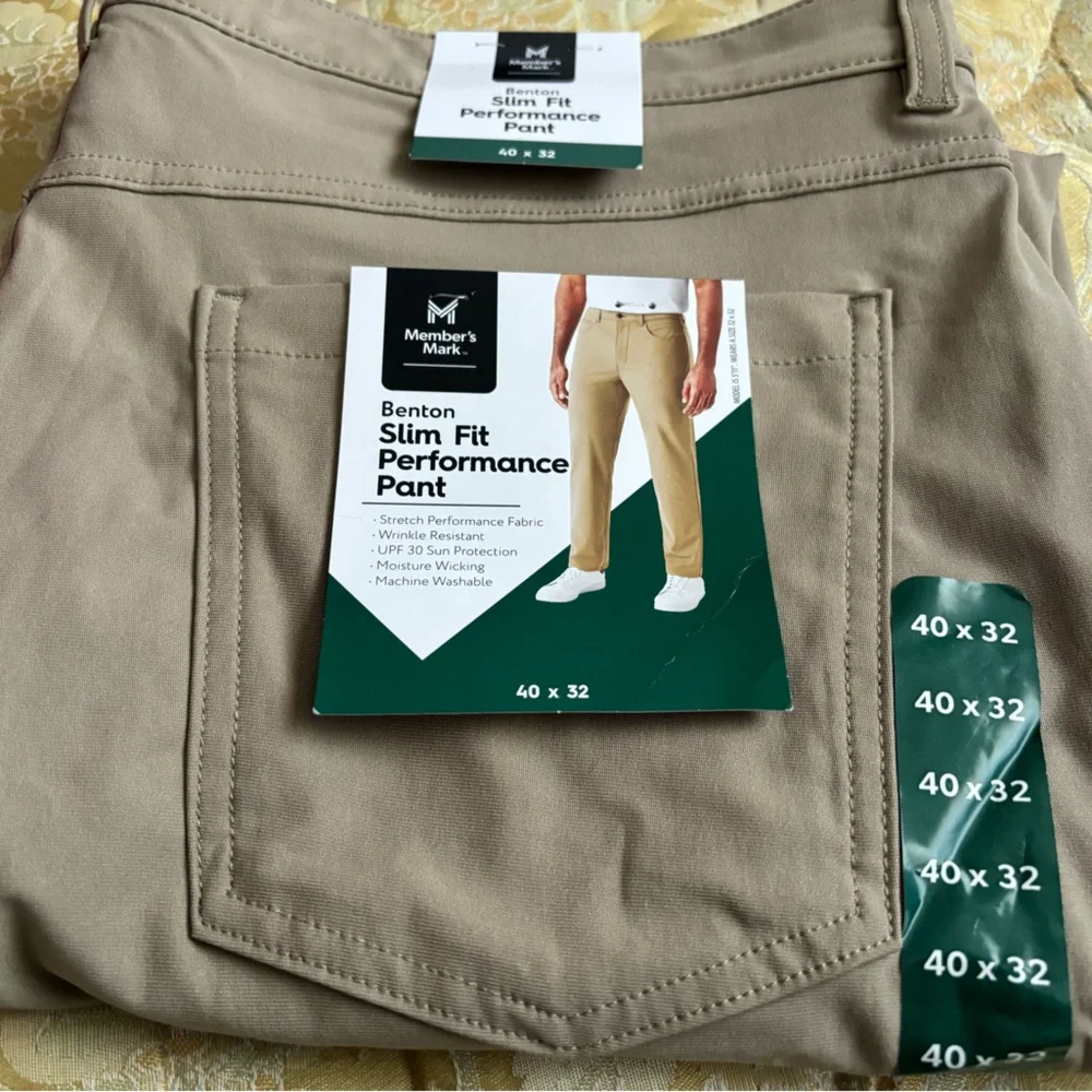 Members mark men’s Benton performance slim fit pant. Light comfy for summer. - Picture 6 of 8